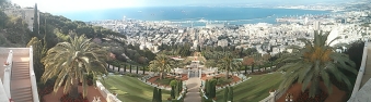 Panorámica del puerto de Haifa desde los jardines de Bahai! Espectacular!