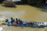 Piñas, plátanos, arroz, todo lo necesario para vivir es transportado en barca... ninguna carretera acompaña el cauce del río hasta prácticamente llegar a Battambang